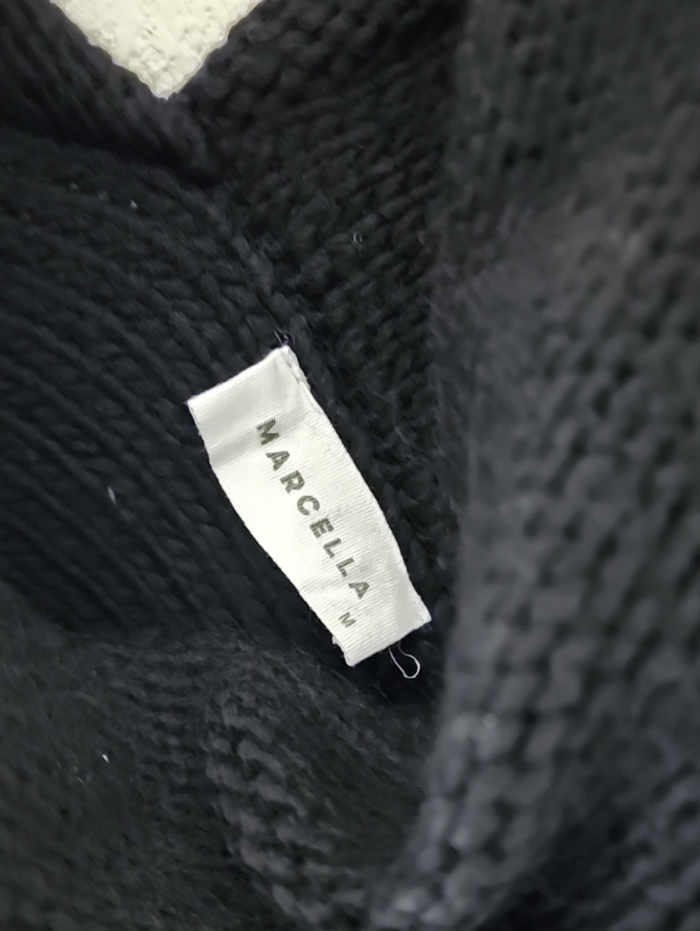 Marcella Palmer Knit Sweater Contemporary Asymmetric Wool Blend Black Sz Medium - Picture 11 of 15